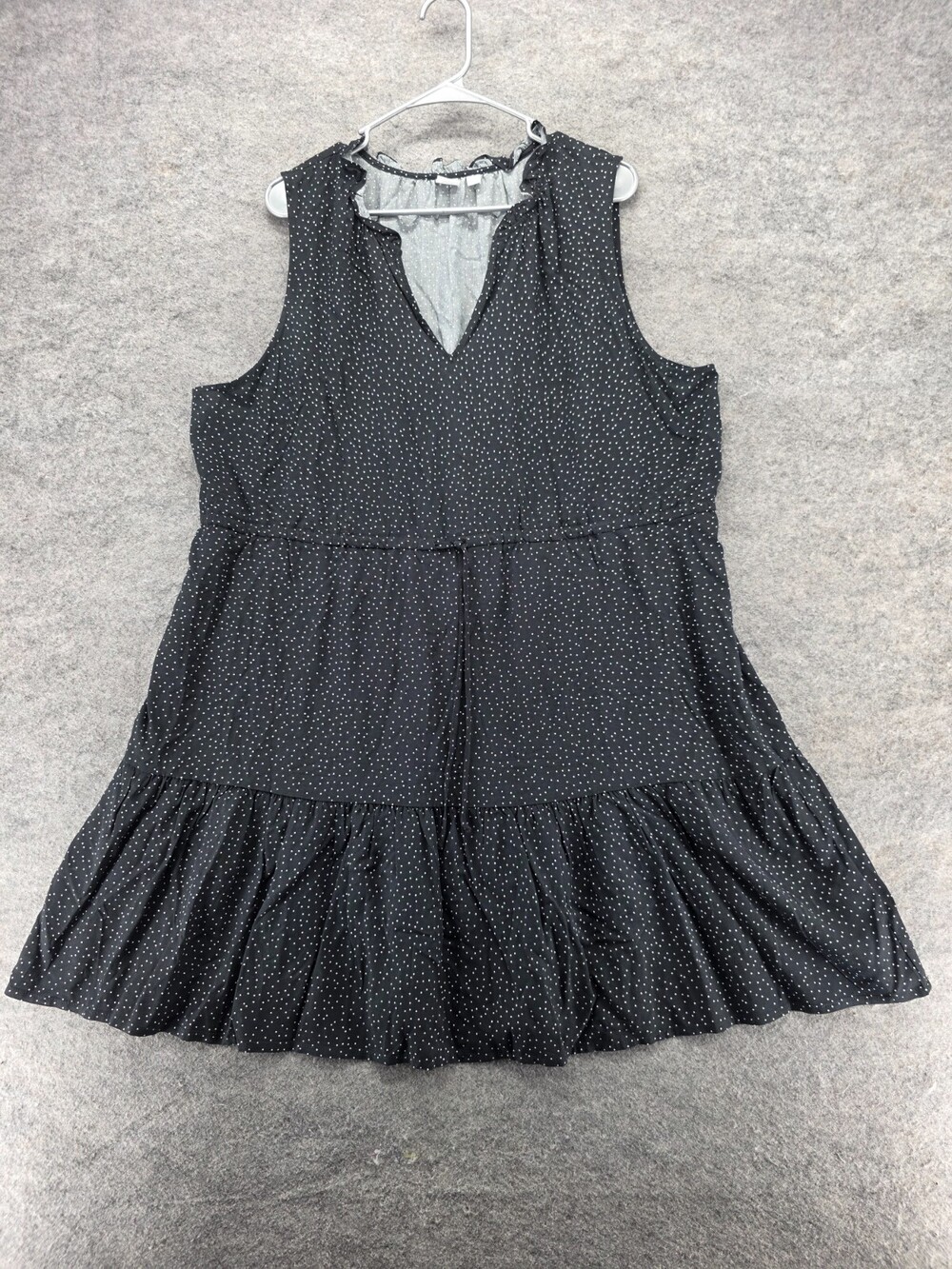 GAP Dress Womens XXL Sleeveless V Neck Black Polka Dot